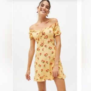 Urban Outfitters Magpie Off-the-Shoulder dress 
Cherry print small